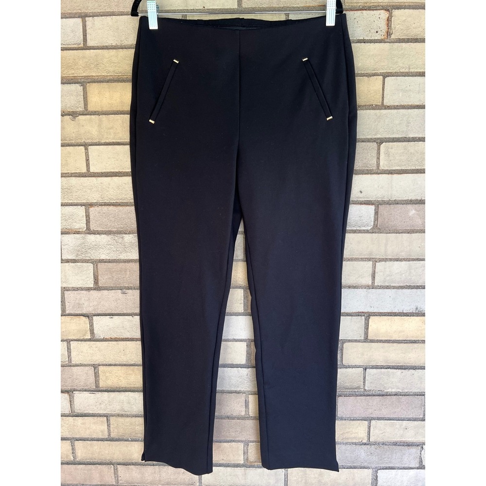 Chico's Black Pull On Ankle Pants Pockets Elastic Waist Chico's 1.5 U.S. Size 10